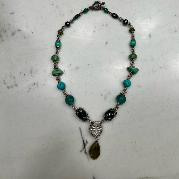 Stephen Dweck One of a Kind Turquoise Jade Peridot Pearl Necklace - Picture 5 of 7